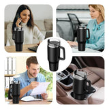 Insulated Stainless Steel Tumbler with Handle and Straw