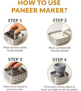 Stainless Steel Paneer Maker 450ml with Perforated Separator, Manual Paneer Press for Homemade Paneer, Chhena & Tofu