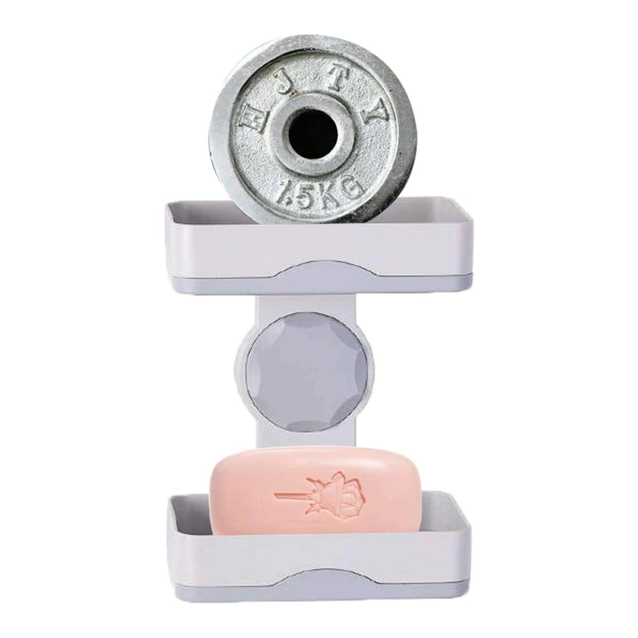 Double Layer Soap Dish with Drain Tray, No Drill