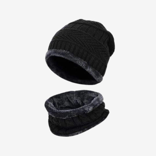 Winter Woolen Hat and Neck Warmer Scarf Set