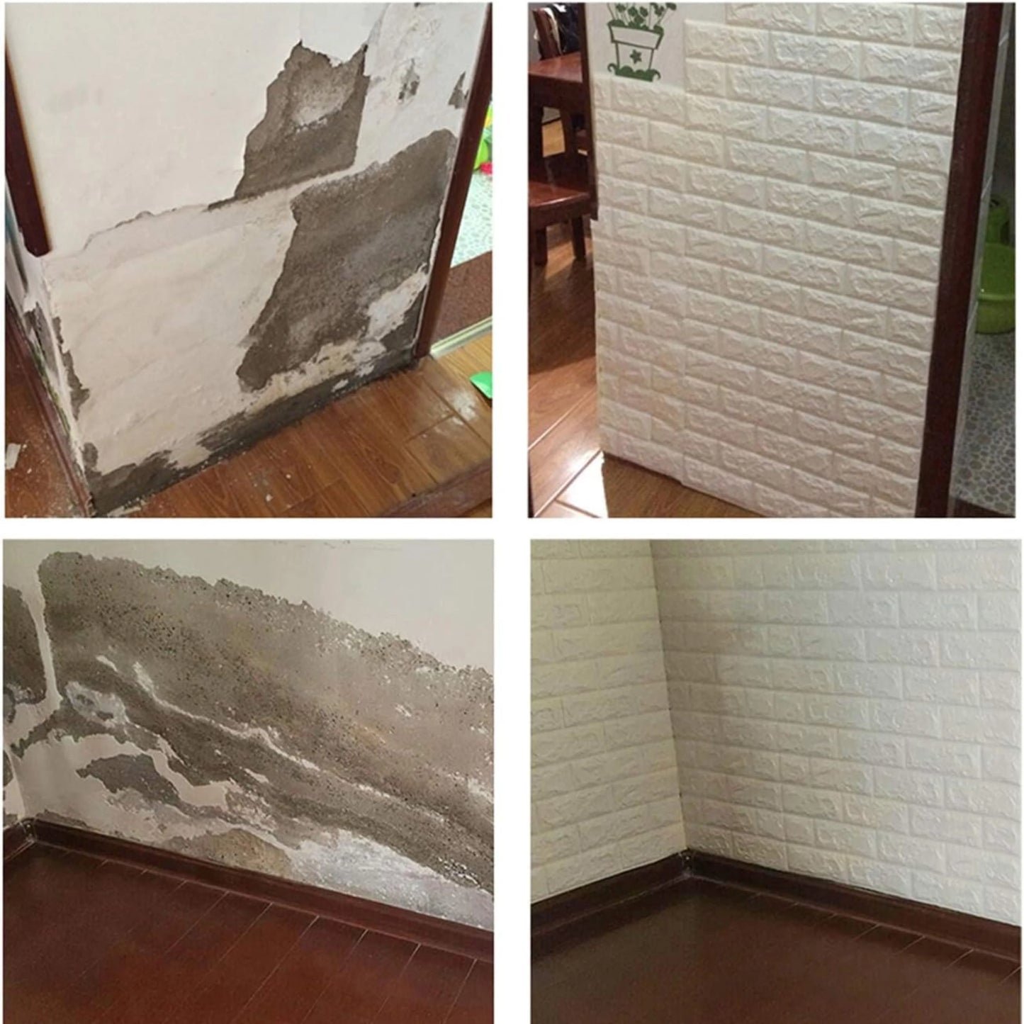 3D White Brick Wall Stickers