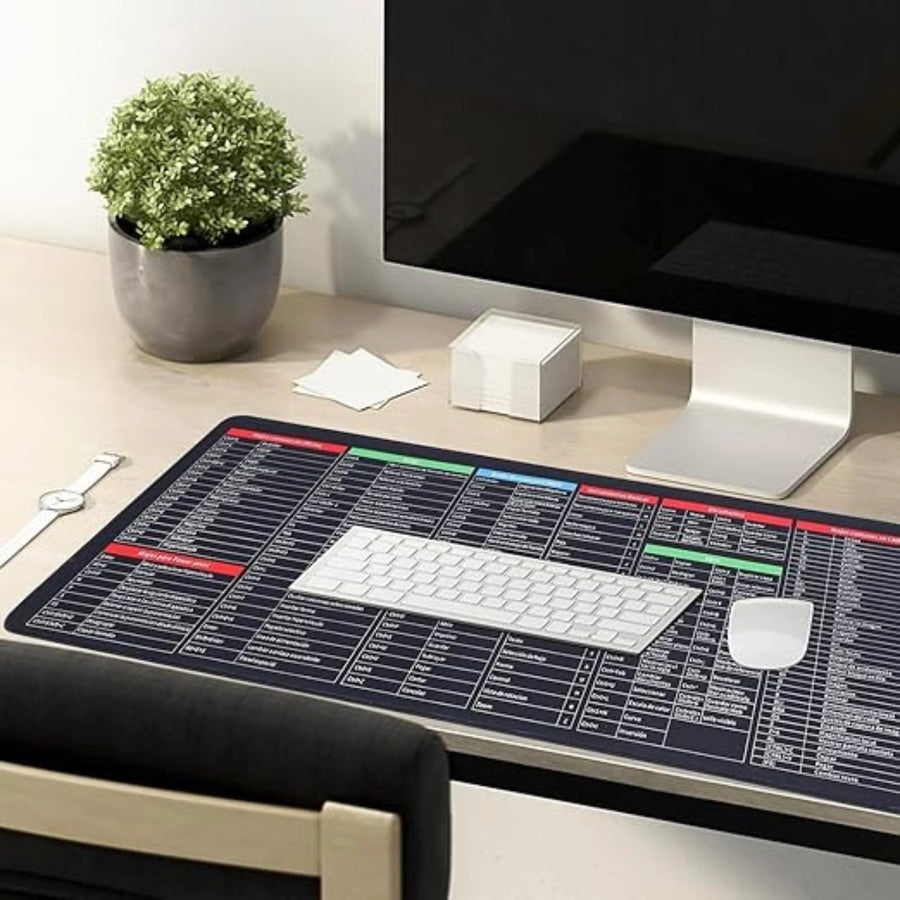 Large Extended Gaming Mouse Pad with Shortcut Guide