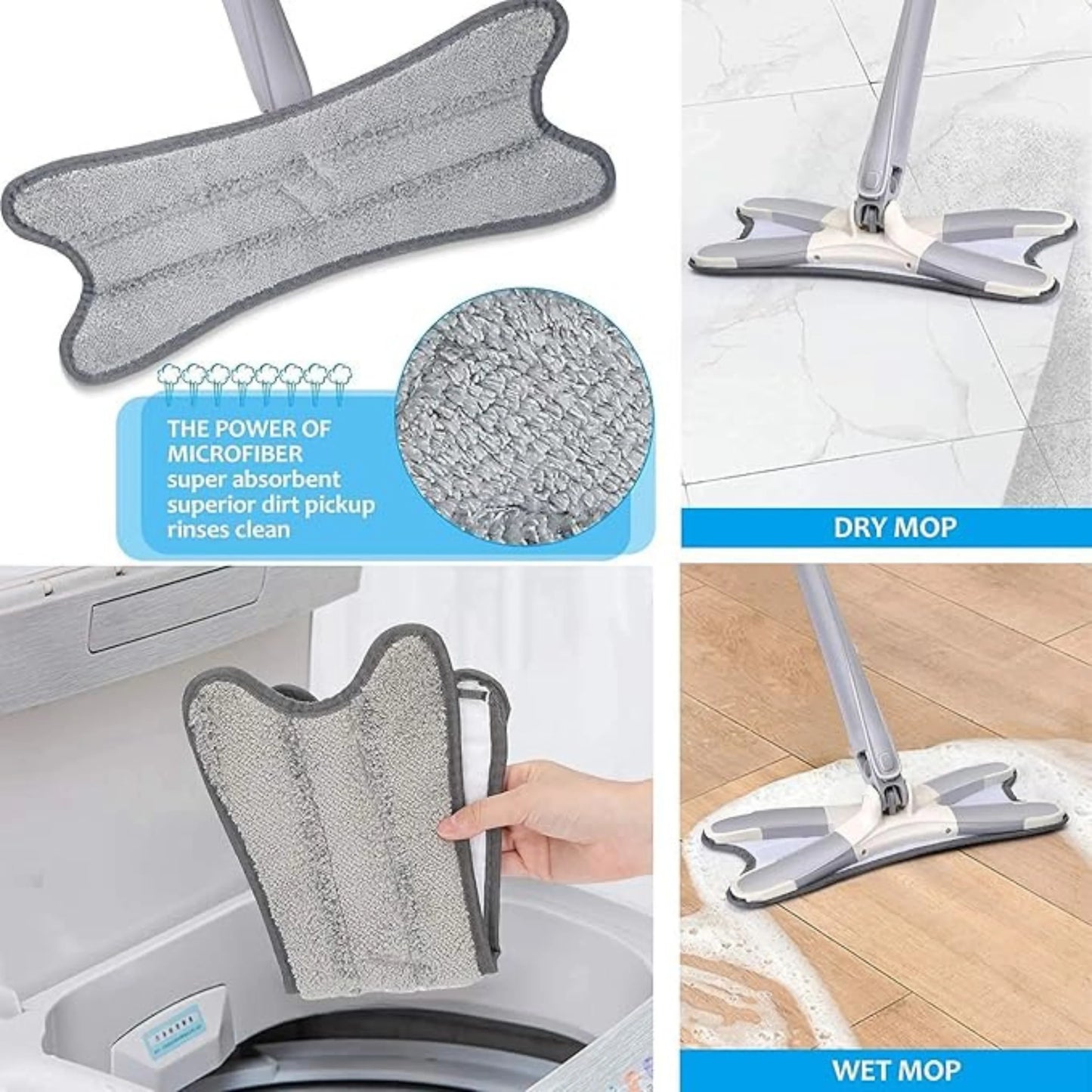X-Shape Microfiber Flat Mop