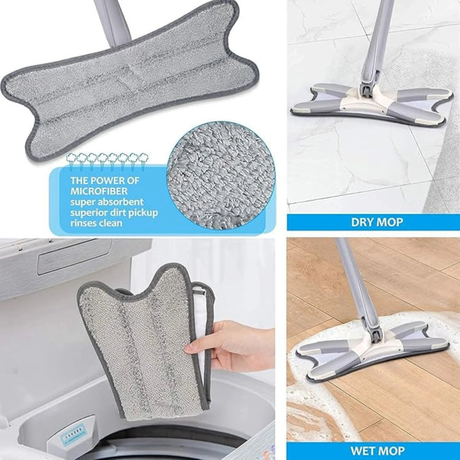 X-Shape Microfiber Flat Mop Self Wringing