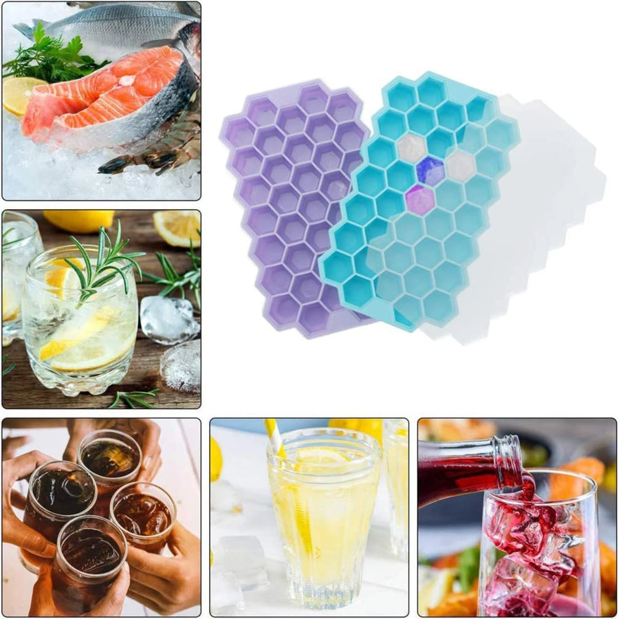 Silicone Honeycomb Ice Cube Tray With Lid