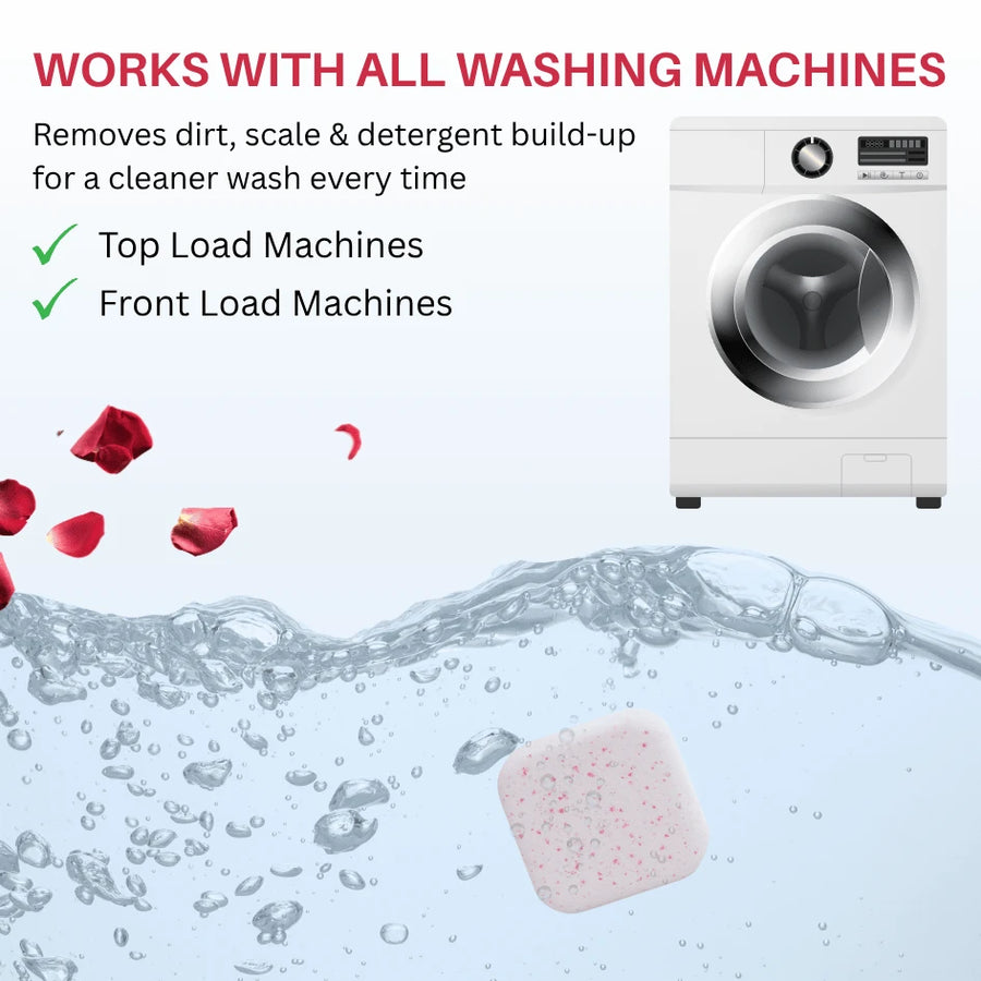Rose Scented Washing Machine Cleaner Descaling Tablets