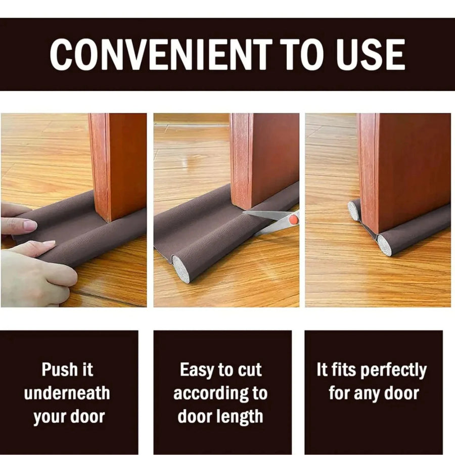 Door Bottom Sealing Strip Guard Cut to Size Gap Filler (Pack of 3)
