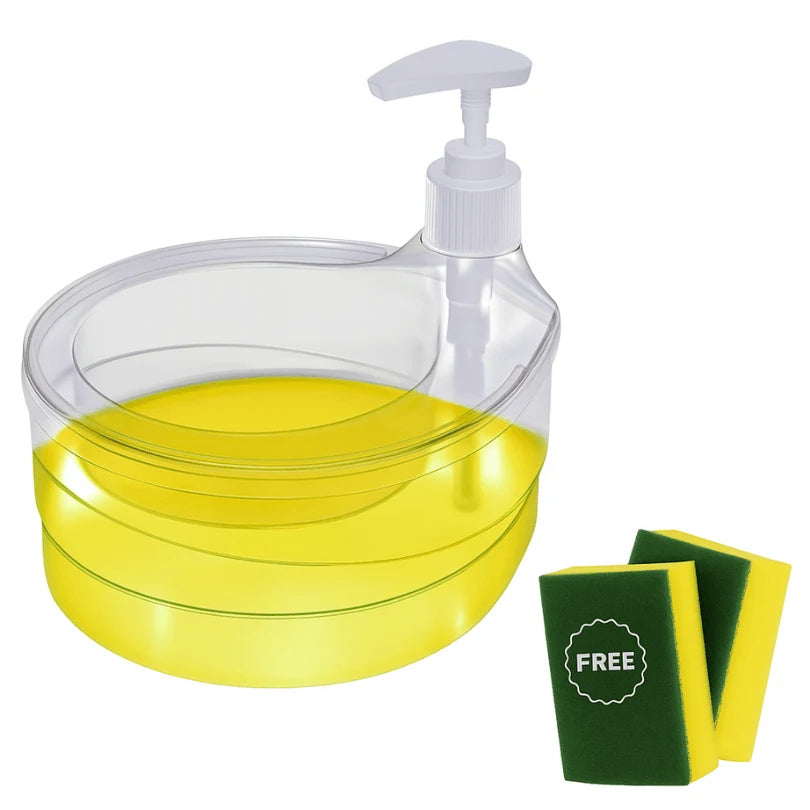 Double Layer Soap Dispenser with 2 Sponges