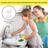 Double Layer Soap Dispenser with 2 Sponges