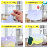 Double Layer Soap Dispenser with 2 Sponges