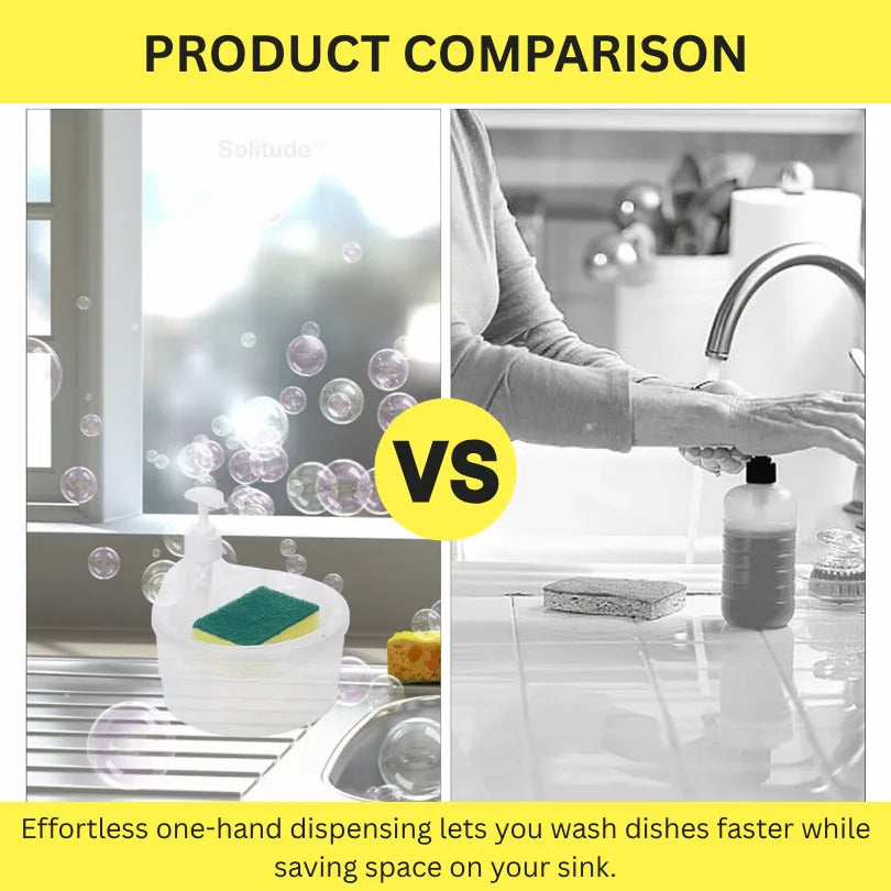 Double Layer Soap Dispenser with 2 Sponges