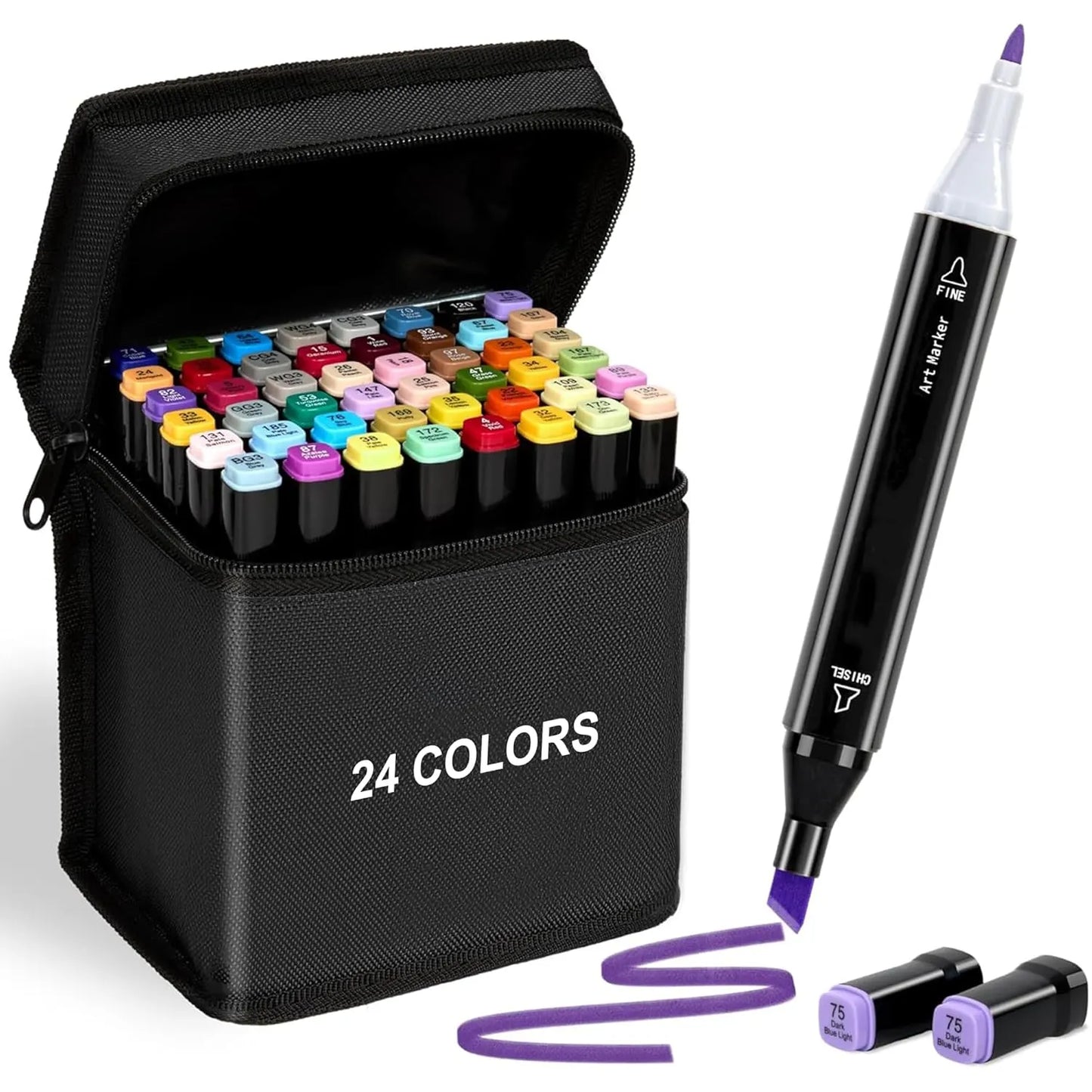 Colorful Art Markers Sketch Pens (24 Pcs)