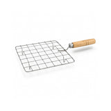 Stainless Steel Square Roaster Jali with Wooden Handle for Gas Stove, Papad, Roti, Chapati, Paneer & Vegetable Roasting