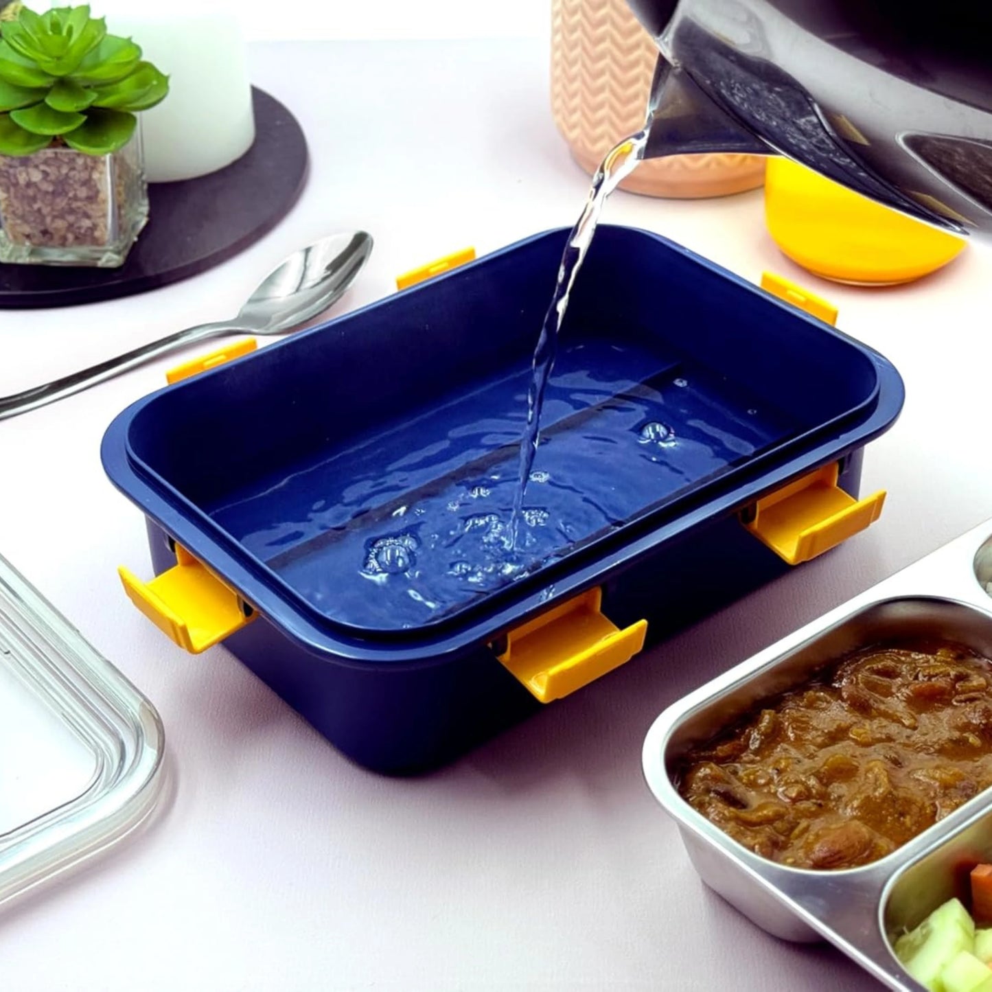 3-Compartment Stainless Steel Lunch Box