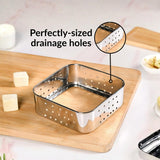 Stainless Steel Paneer Maker 450ml with Perforated Separator, Manual Paneer Press for Homemade Paneer, Chhena & Tofu