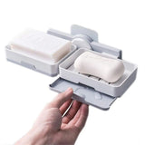 Double Layer Soap Dish with Drain Tray, No Drill