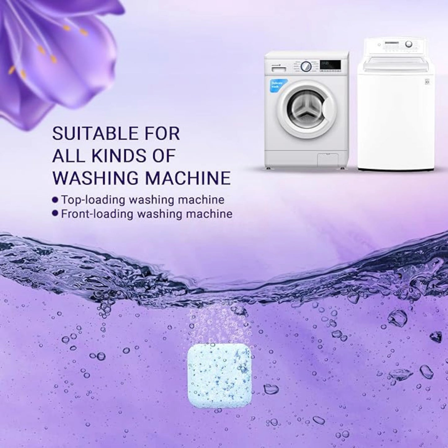 Lavender Scented Washing Machine Descaler Tablets - Pack of 12