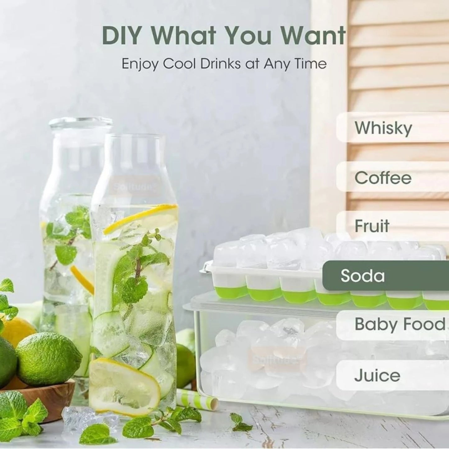Silicone Square Popup Ice Cube Tray