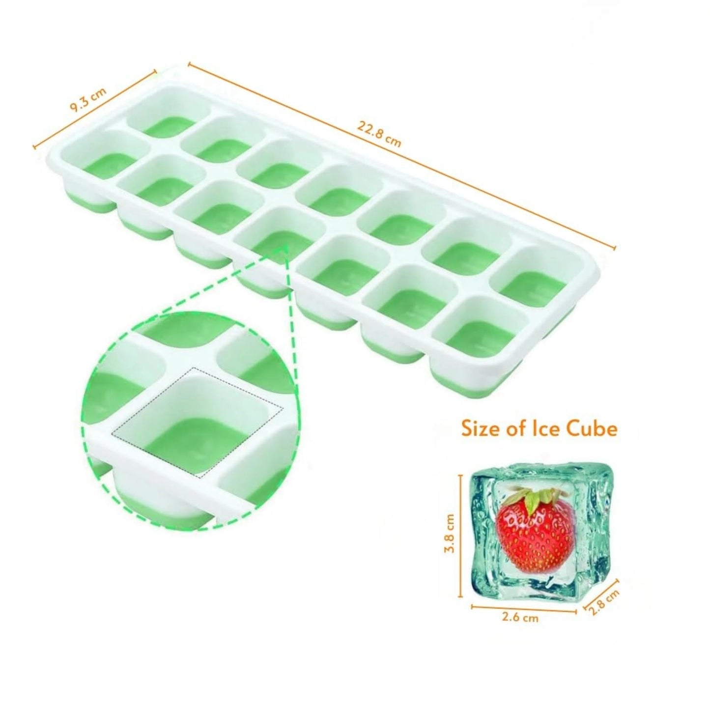 Silicone Square Popup Ice Cube Tray