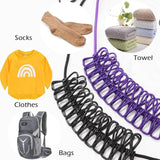 Cloth Drying Rope with 12 Clips, Stretchable Design