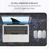 World Map Gaming Mouse Pad with Anti-Slip Base