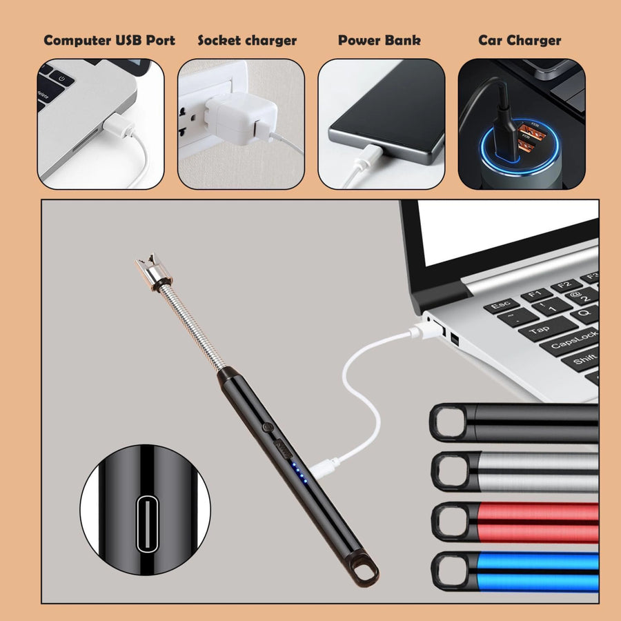USB Rechargeable Electric Arc Lighter with 360° Flexible Neck